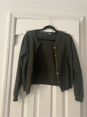 GAP Olive Green Button-Up Cardigan
